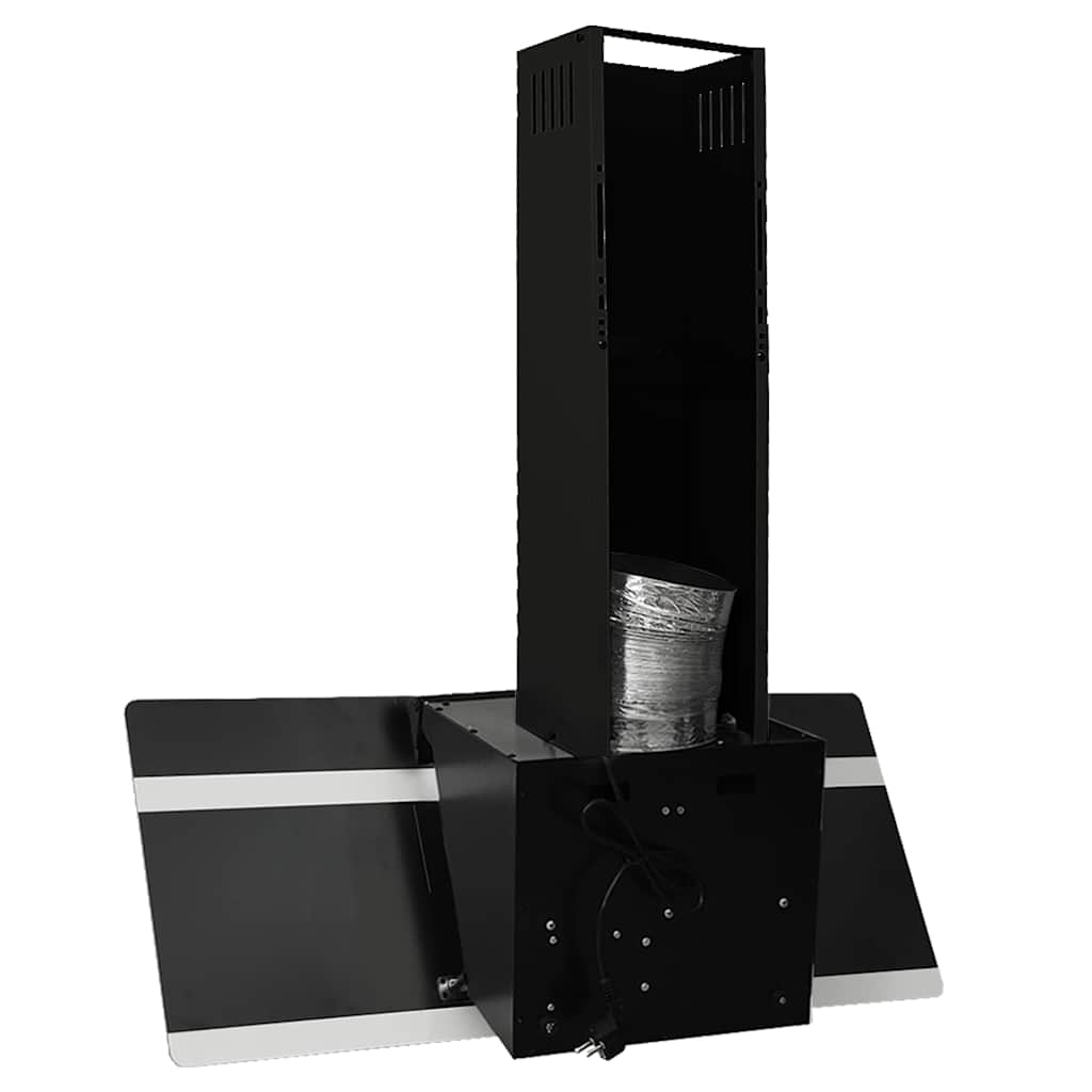 Dunstabzugshaube 60 cm Stahl und Hartglas Schwarz
