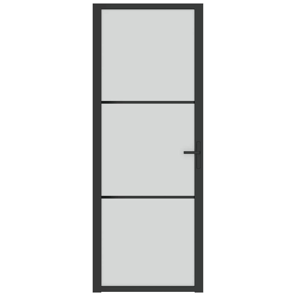 Innentür ESG Glas und Aluminium 76x201,5 cm Schwarz