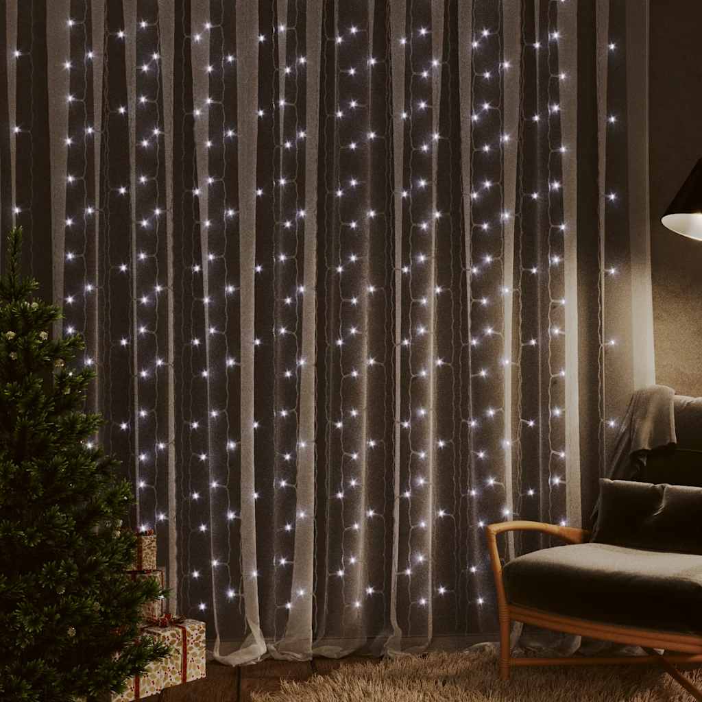LED-Lichtervorhang 3x3 m 300 LED Warmweiß 8 Funktionen