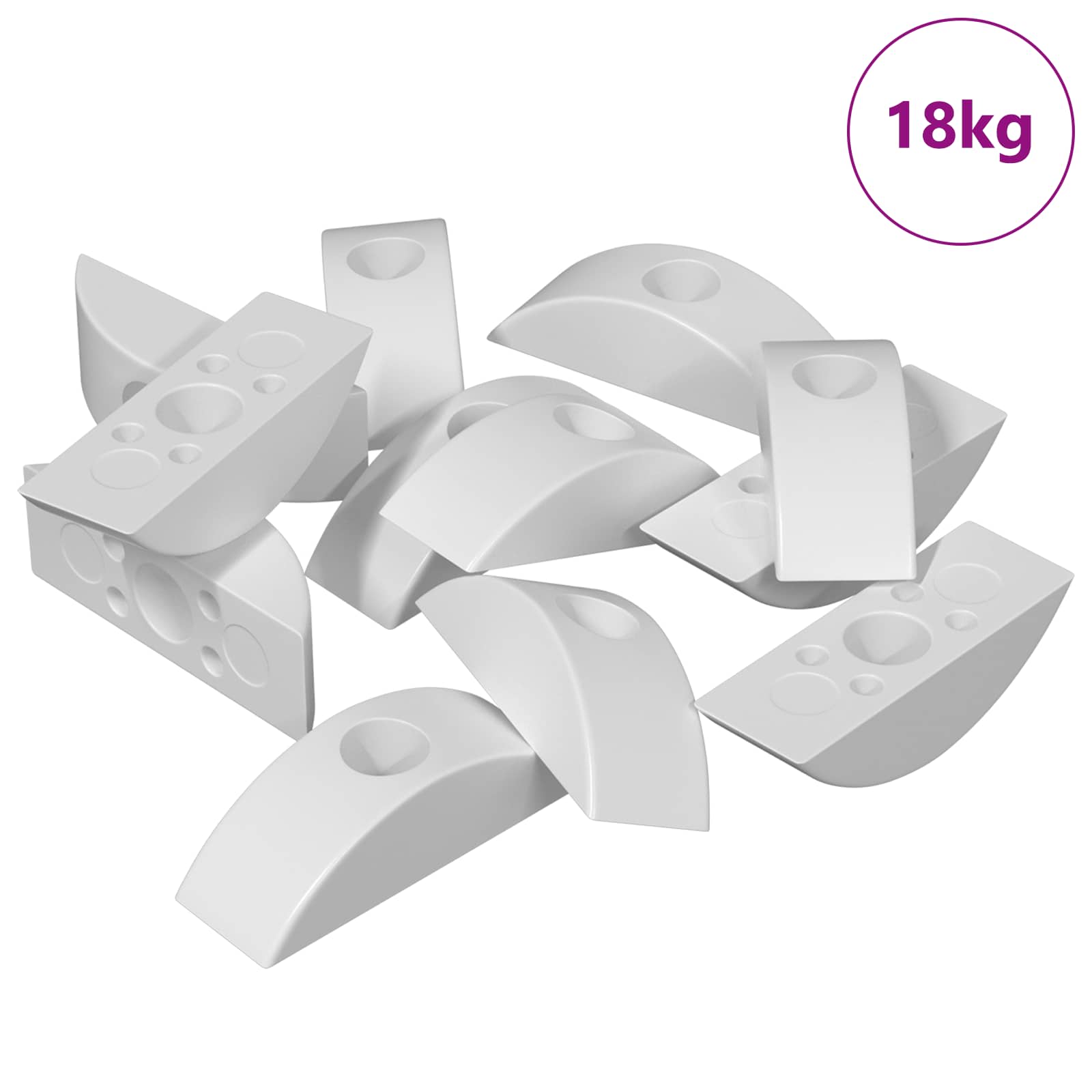 Halbmond-Unterlegscheibe 2 pcs Weiß M6 Polypropylen