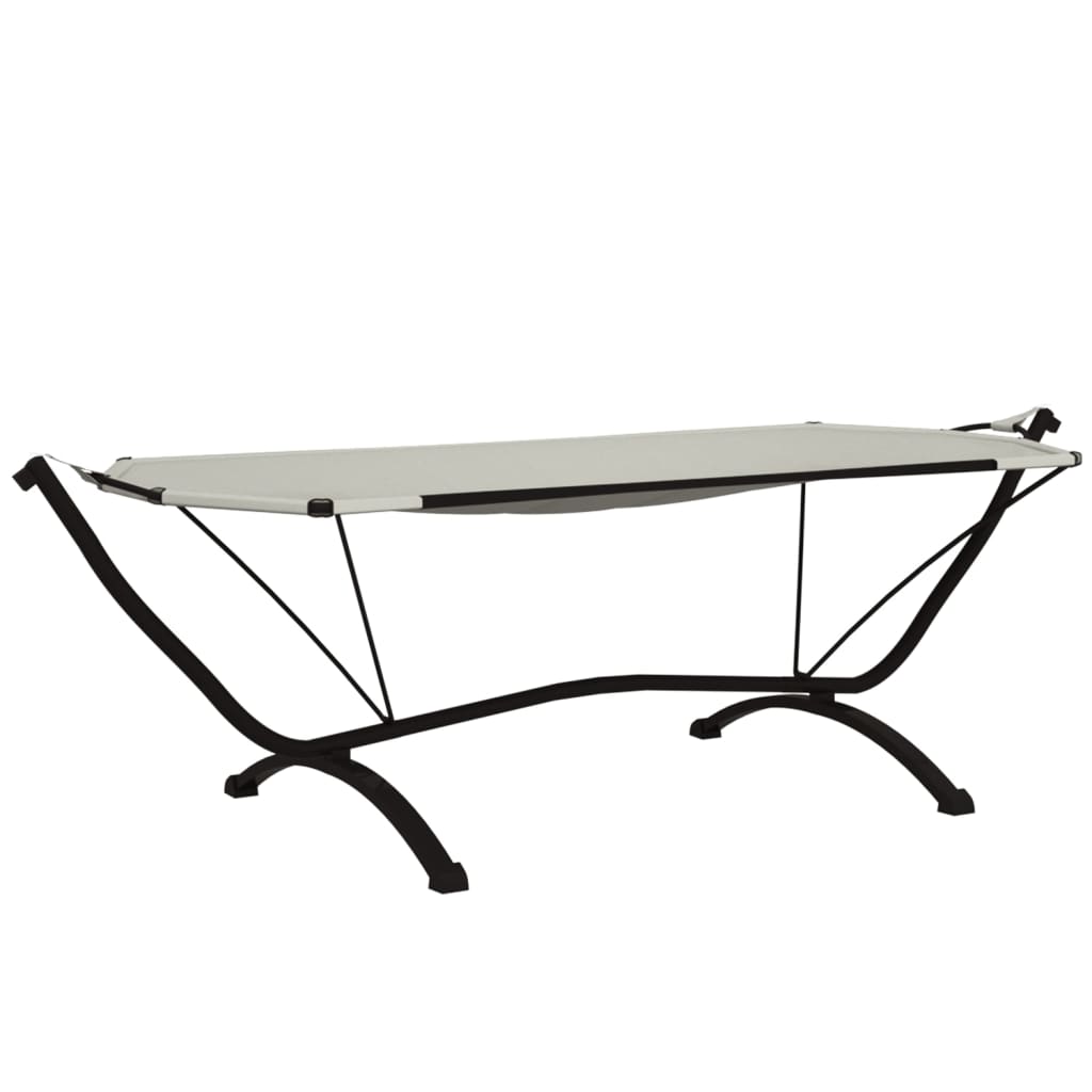 Outdoor-Loungebett mit Dach Schwarz Stahl und Oxford-Stoff