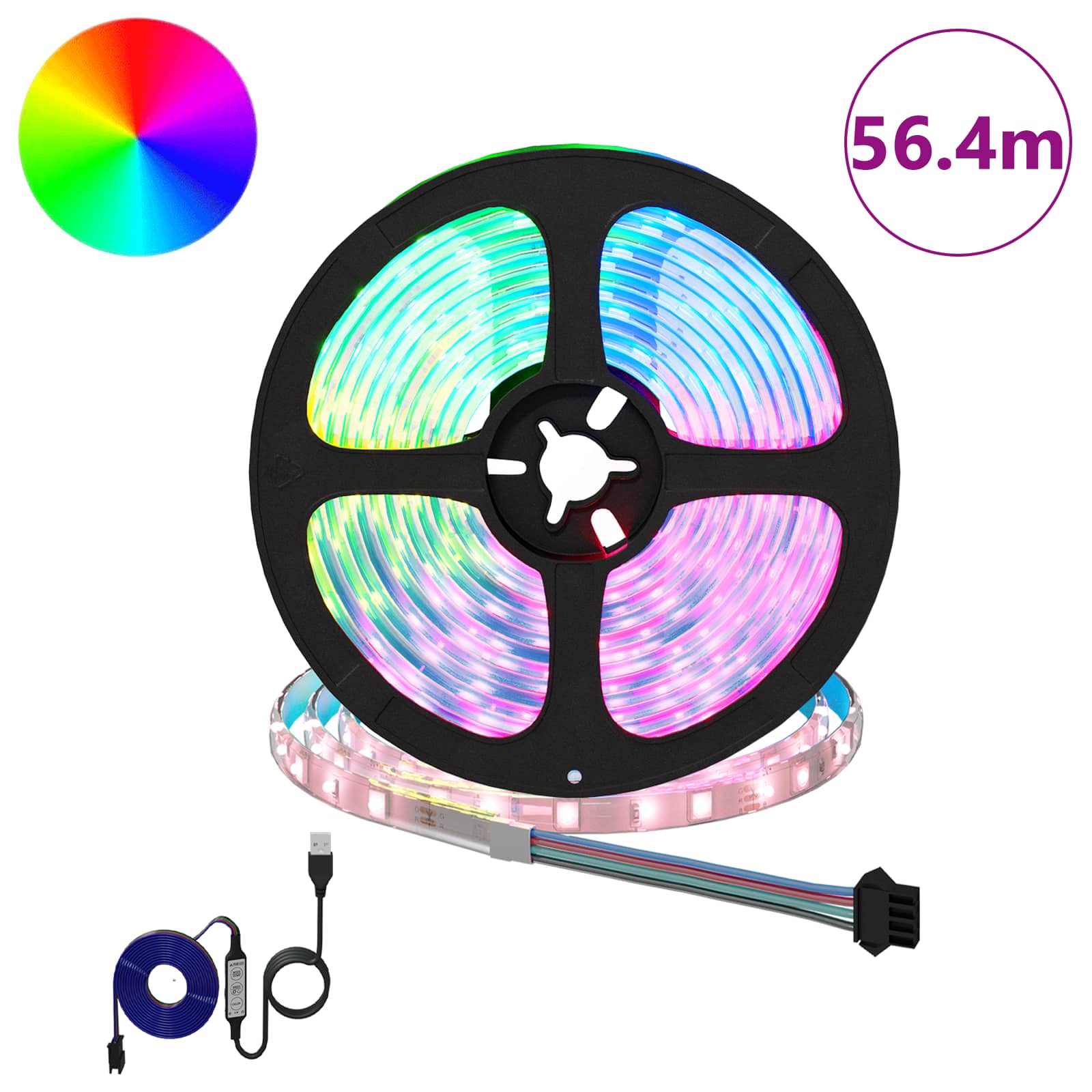 LED Streifen 2 pcs Schwarz und Transparent 3000 mm