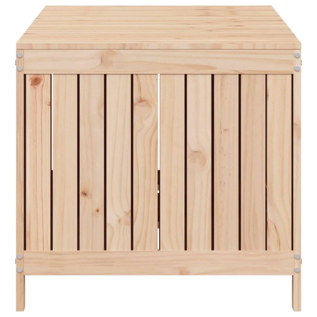 Gartentruhe Grau 76x42,5x54 cm Massivholz Kiefer