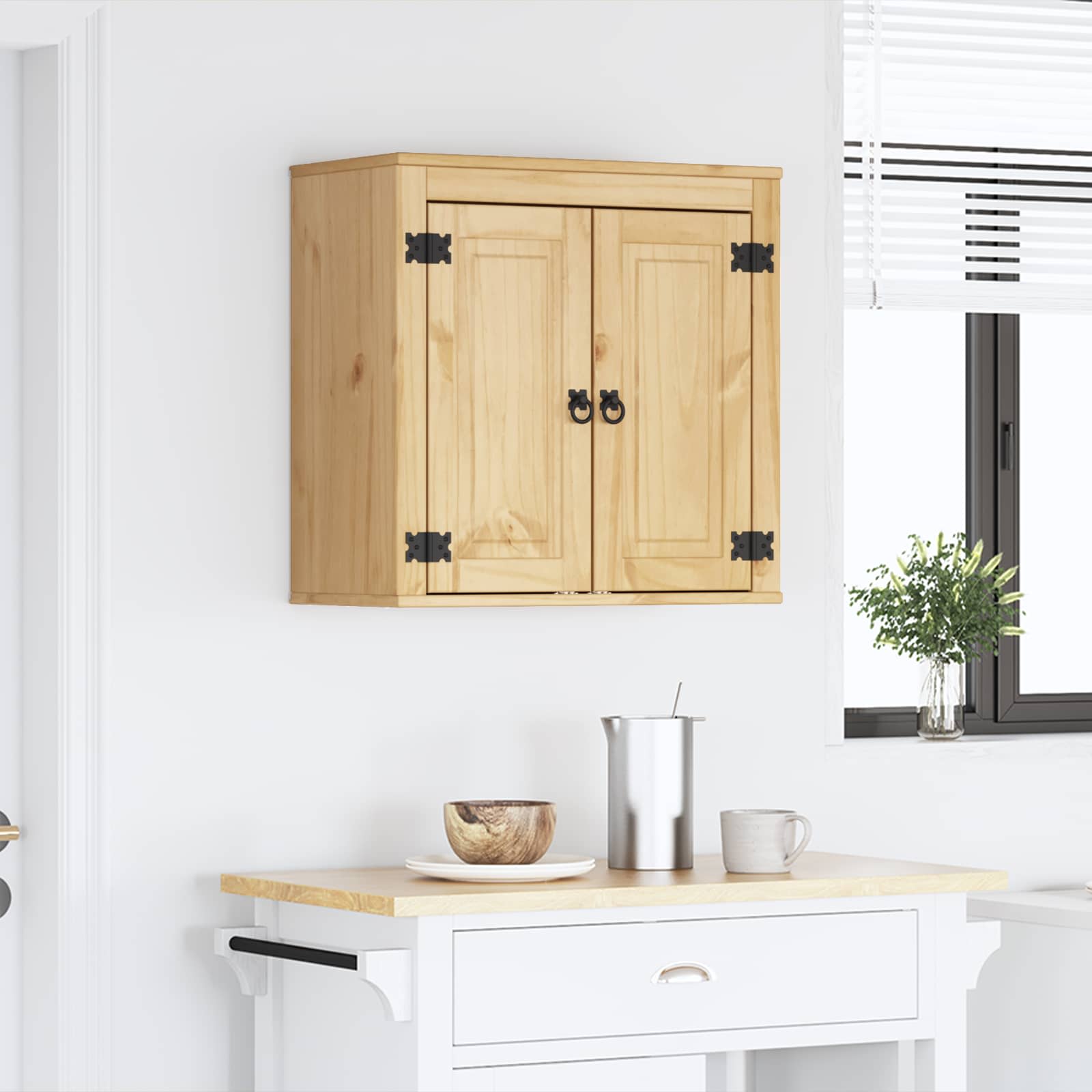 Schrank SKI Honigbraun 60 x 46 x 81,5 cm Massives Kiefernholz