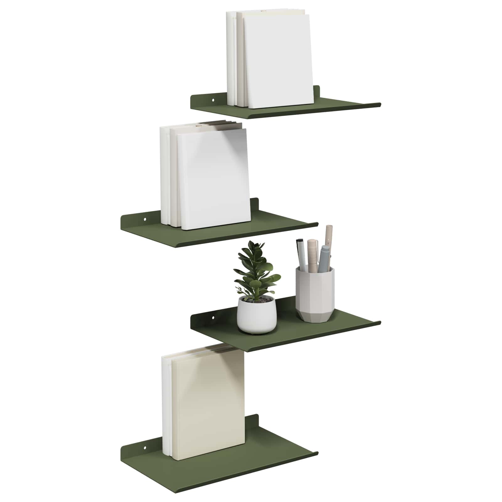 Schwebendes Regal 3 pcs Schwarz 40 x 9 x 2,5 cm Stahl