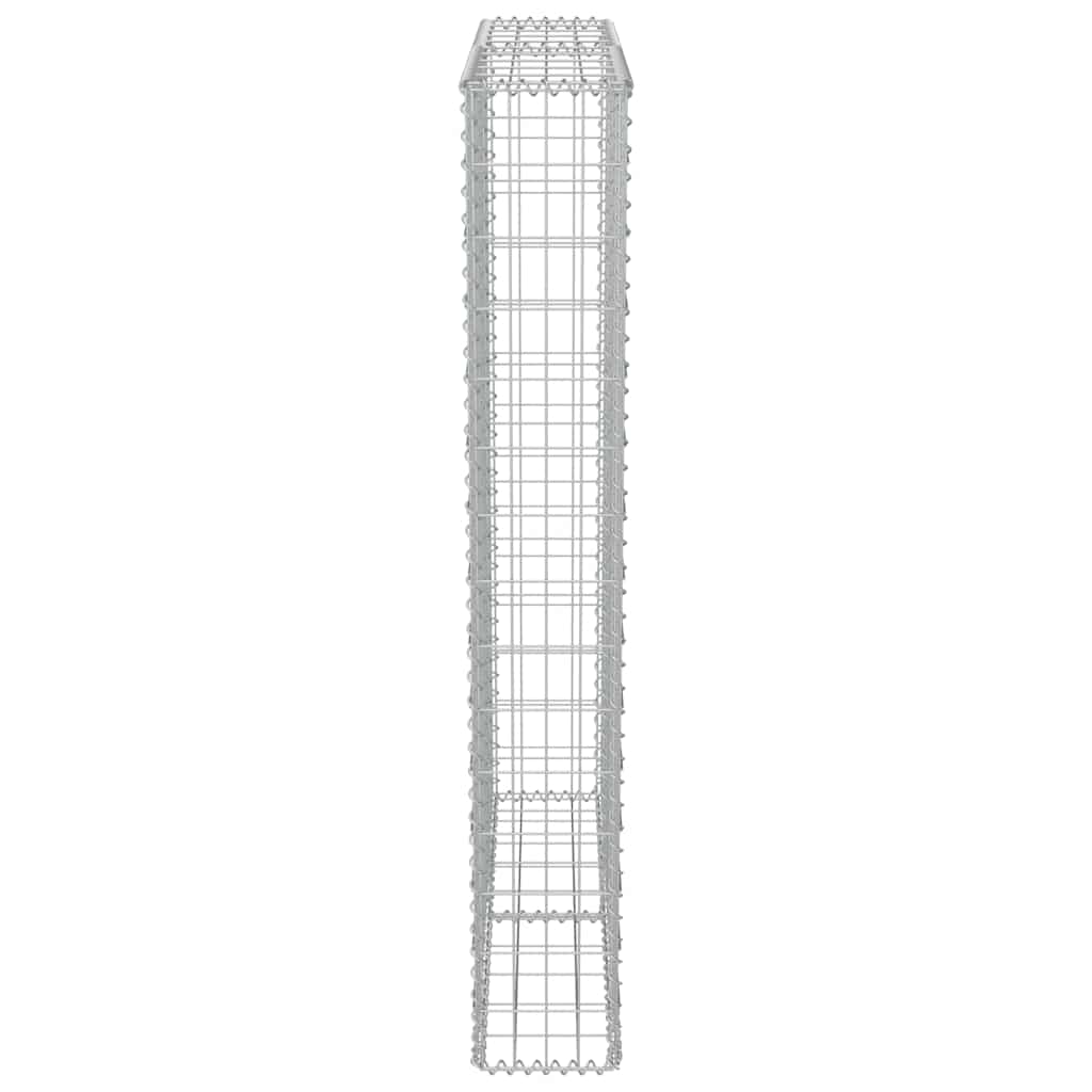 Gabionenwand mit Abdeckung Verzinkter Stahl 20×20×100 cm