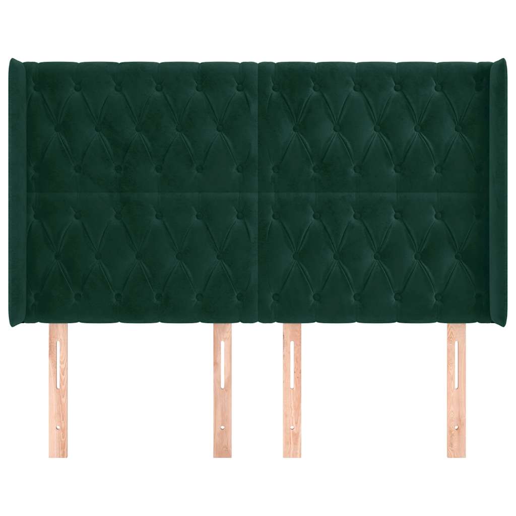 Kopfteil mit Ohren Dunkelblau 93x16x78/88 cm Samt