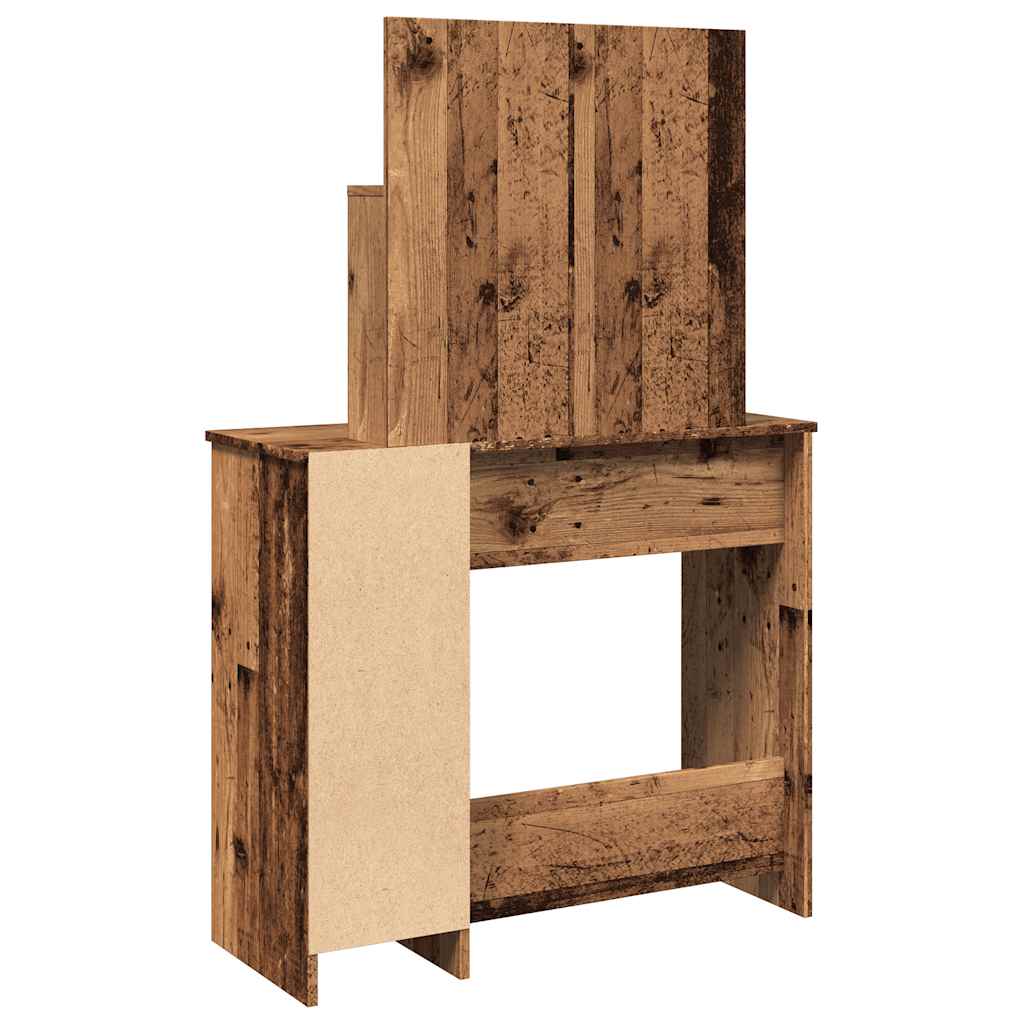 Schminktisch mit Spiegel Weiß 86,5x35x136 cm