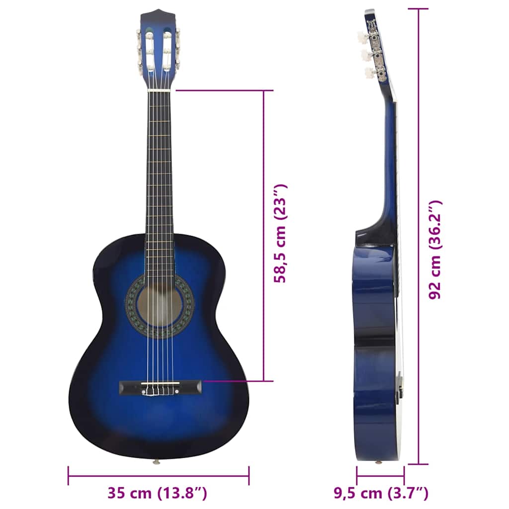 Klassische Gitarre für Anfänger 4/4 39" Lindenholz