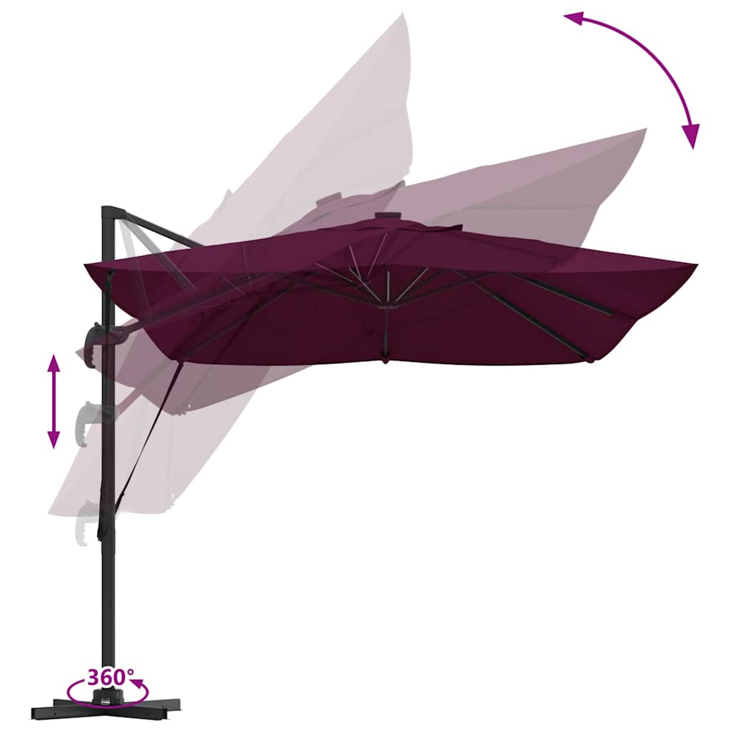 Sonnenschirm Sand 352 x 251 x 265 cm Polyester und Aluminium