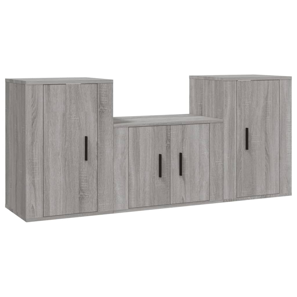 3-tlg. TV-Schrank-Set Weiß Holzwerkstoff