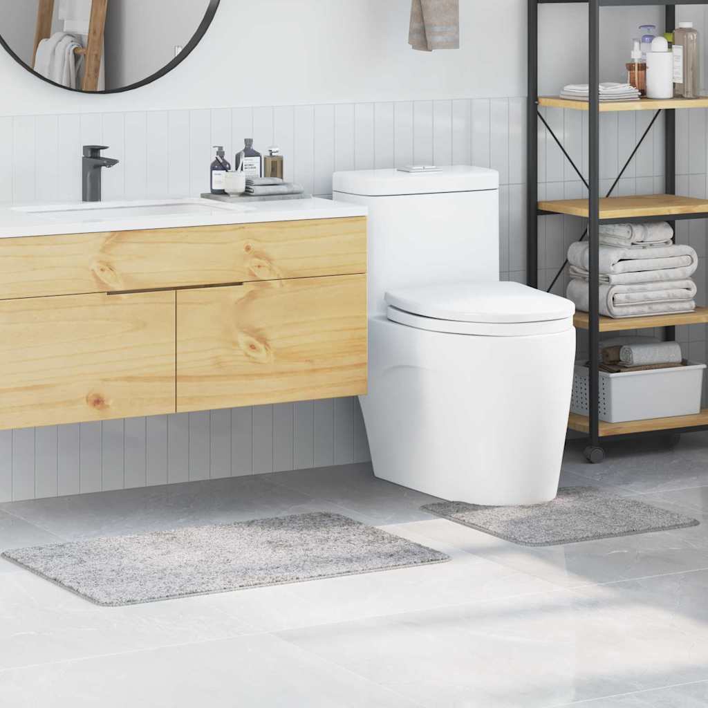 Anti-Rutsch Badematten-Set 2 pcs Dunkelgrau PP
