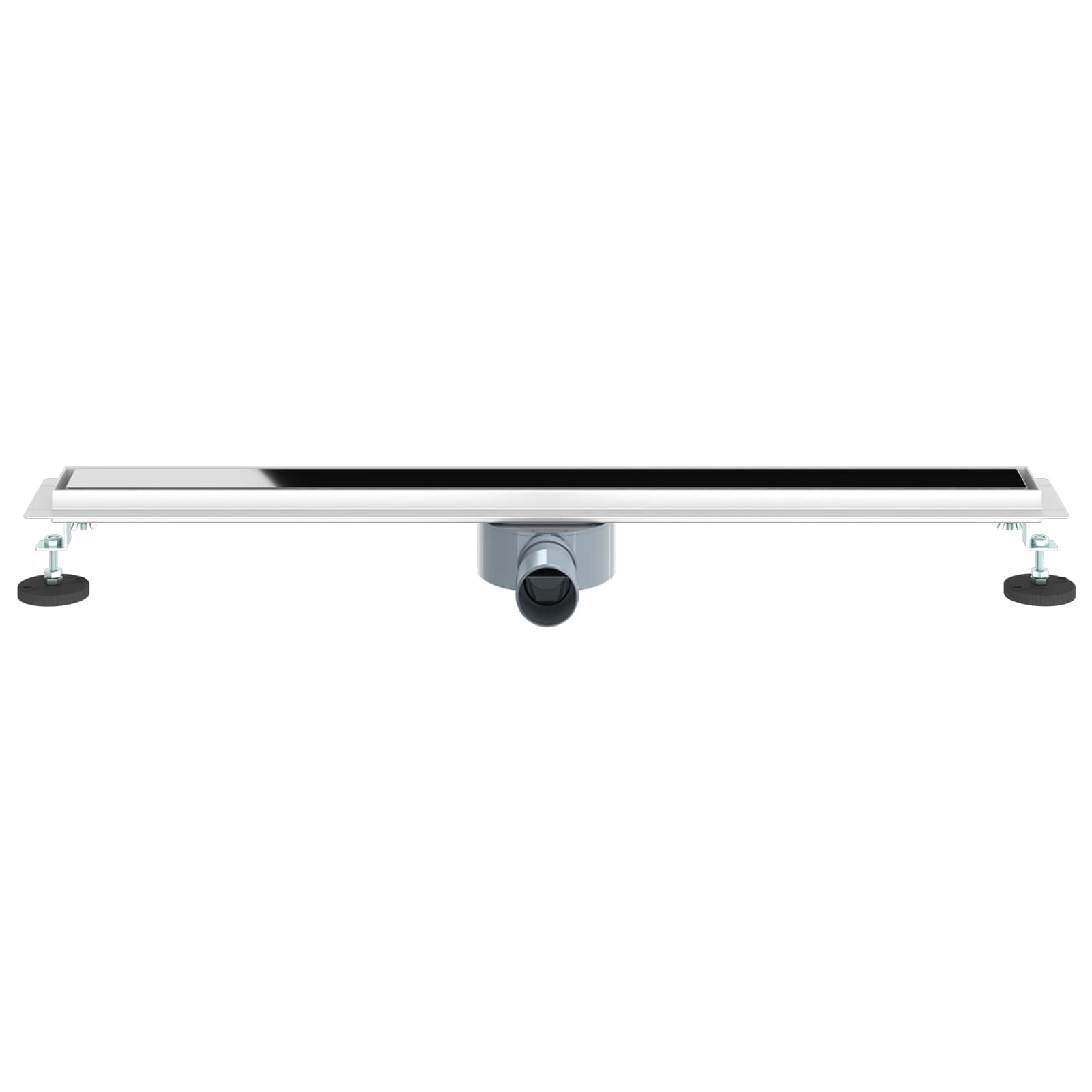 Duschabfluss mit Glashülle und 360° Siphon Schwarz 50 cm
