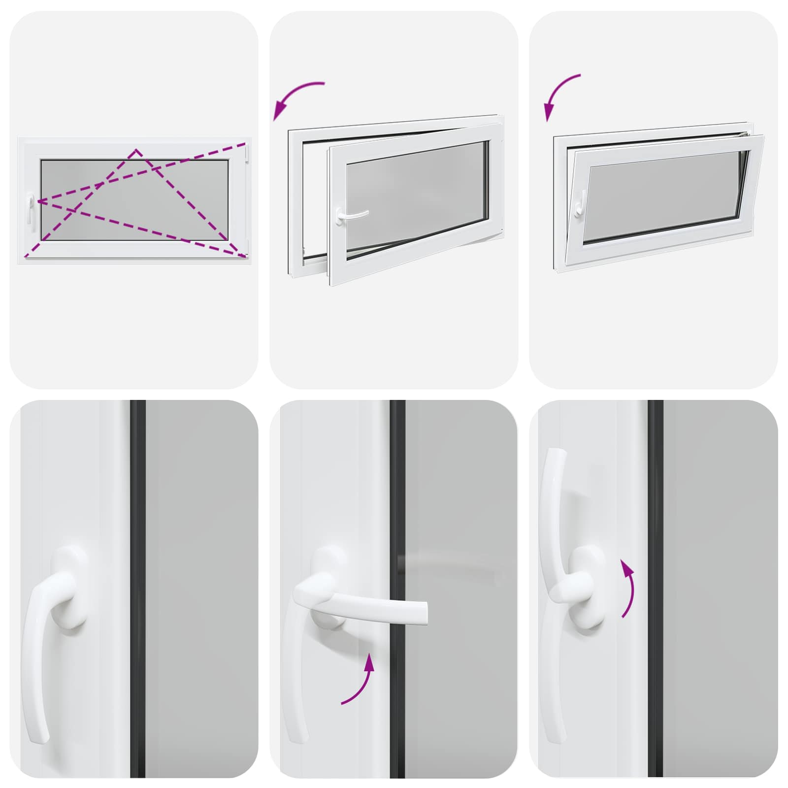 Kellerfenster RISOR 50 x 50 cm PVC und Glas Weiß