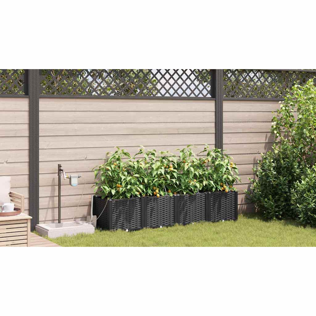 Garten-Pflanzgefäß 4 Stk. Braun 160 x 40 x 22 cm PP