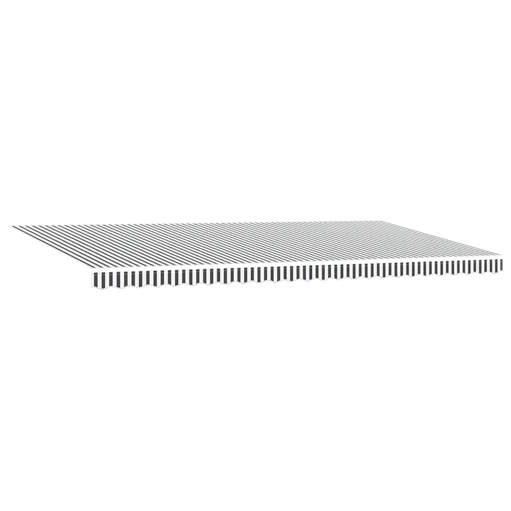 Markise Manuell Einziehbar mit LED 300x250 cm Blau und Weiß