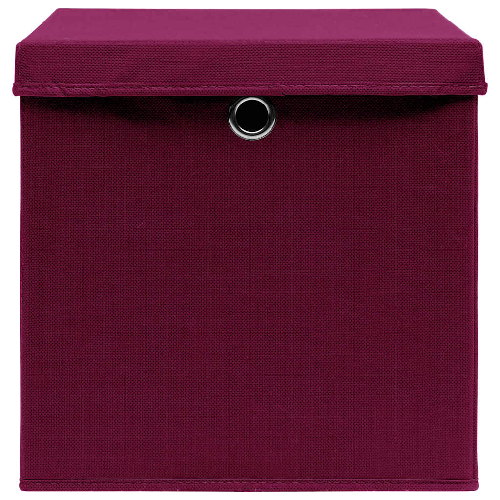 Aufbewahrungsboxen mit Deckeln 10 Stk. 28x28x28 cm Schwarz