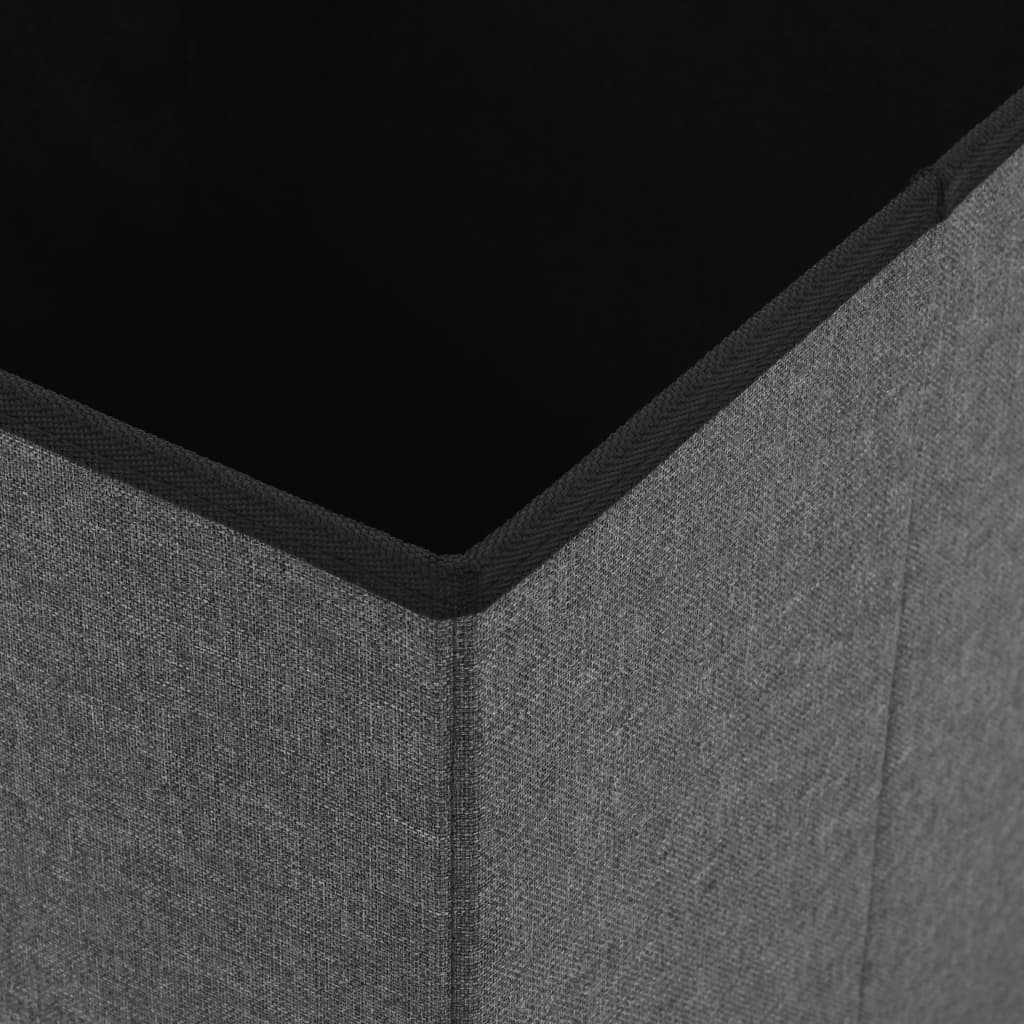 Hocker mit Stauraum Cremeweiß Leinenoptik