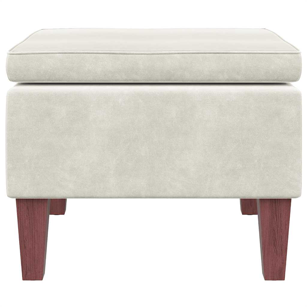 Hocker mit Holzbeinen Dunkelgrau Samt