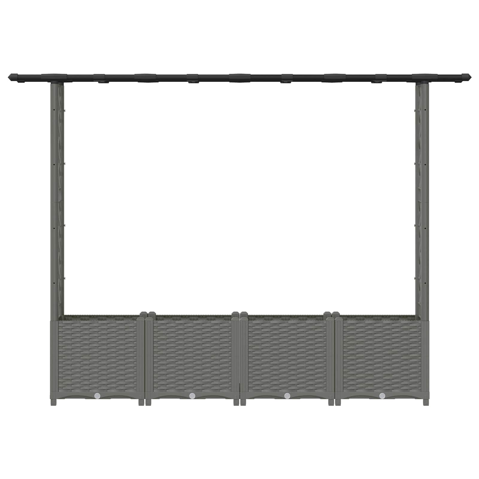 Hochbeet mit Rankgitter und Dach Braun 124 x 40 x 123 cm PP