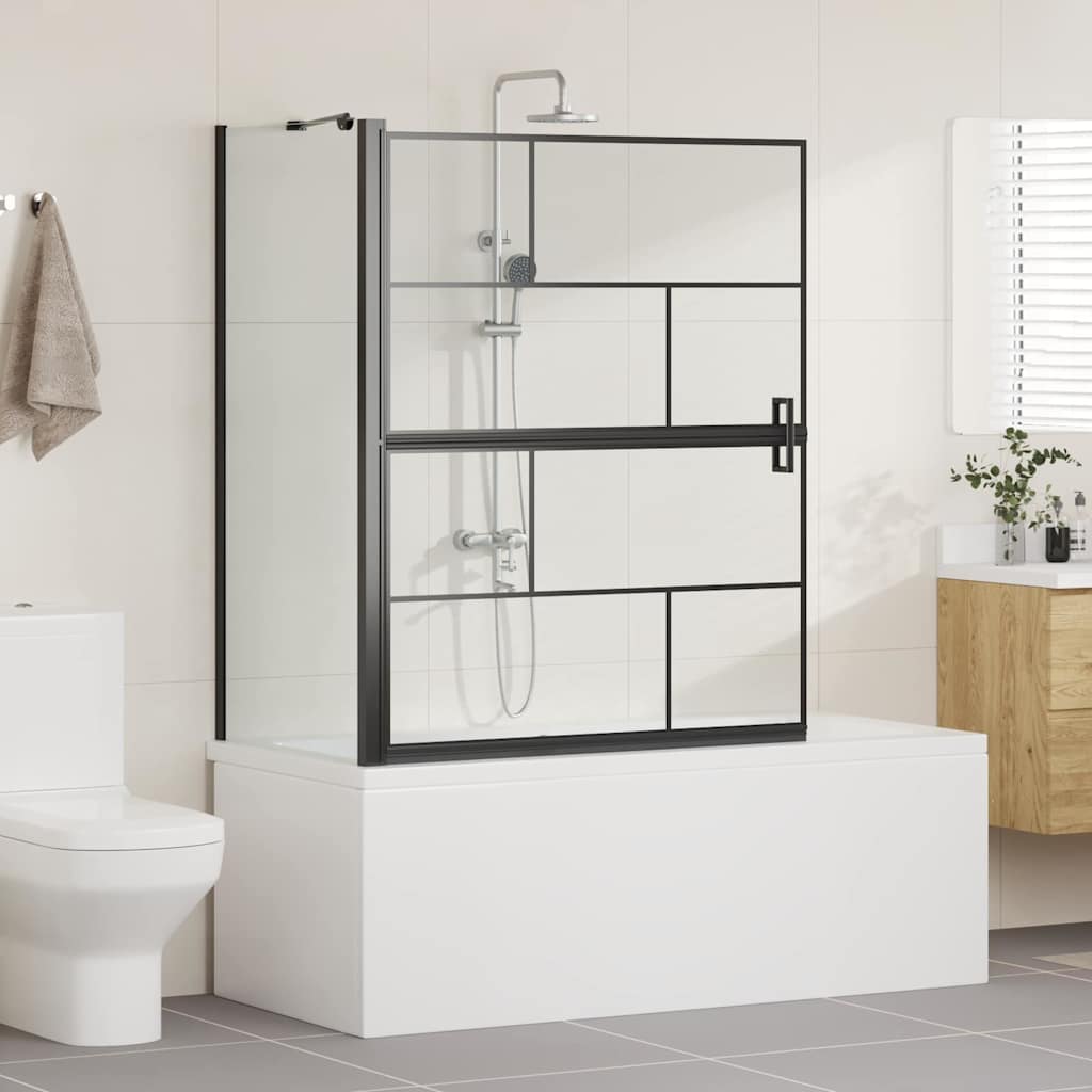Bad-Duschschirm Schwarz und Transparent 80 x 68 x 128 cm