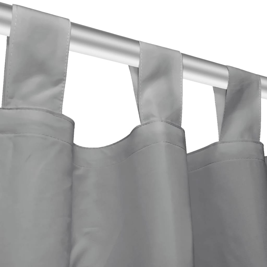 Vorhänge Gardinen aus Satin 2-teilig 140 x 175 cm Schwarz