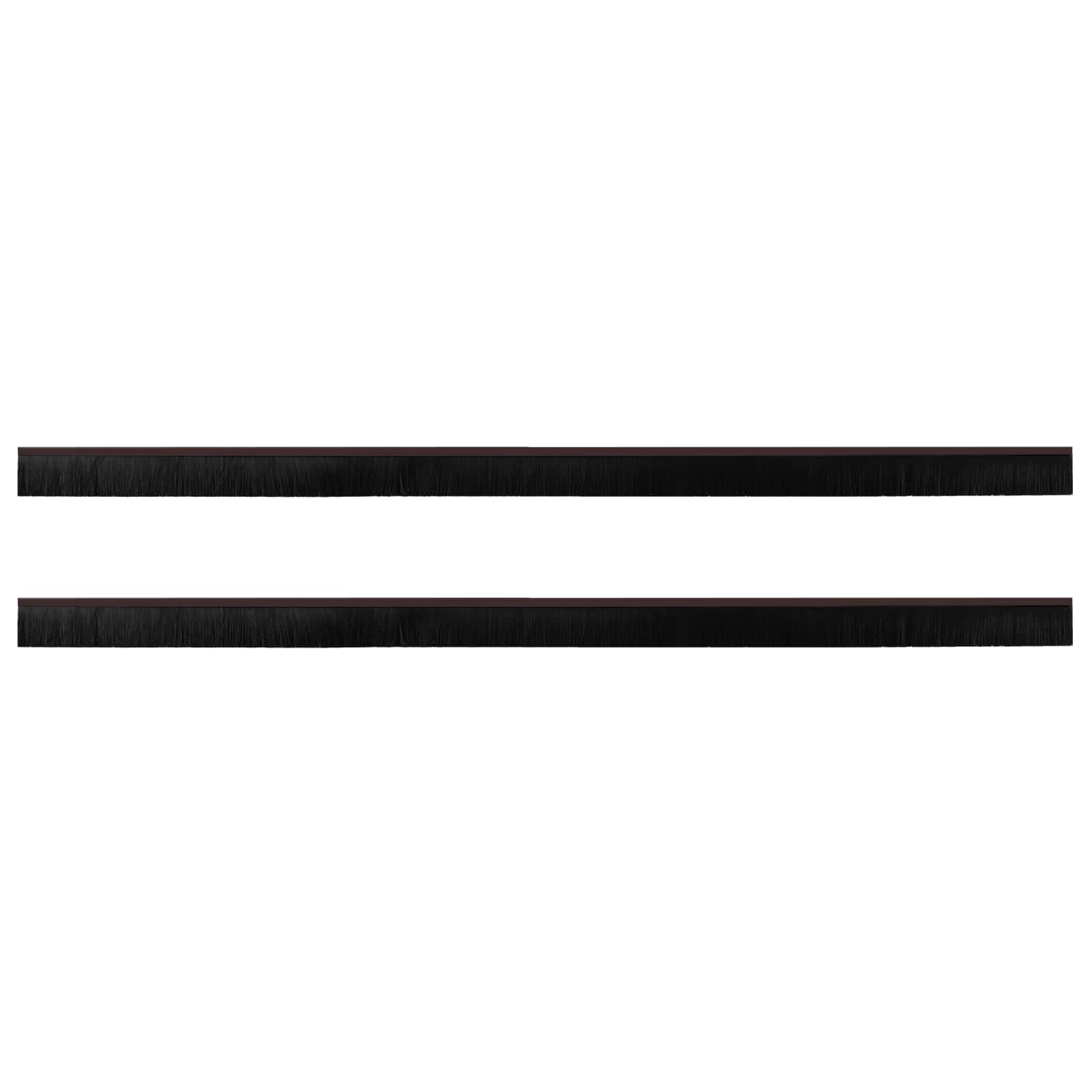 Selbstklebende Türbürstendichtungen 2 pcs Braun 100 cm
