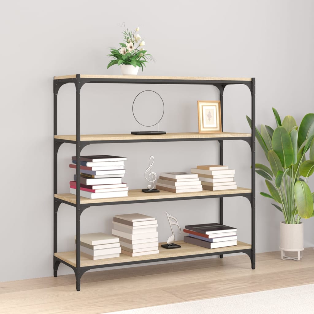 Bücherregal Schwarz 40x33x70,5 cm Holzwerkstoff und Stahl