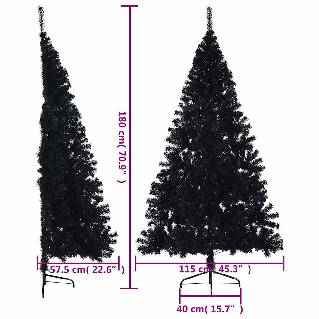 Künstlicher Halb-Weihnachtsbaum mit Ständer Grün 150 cm PVC