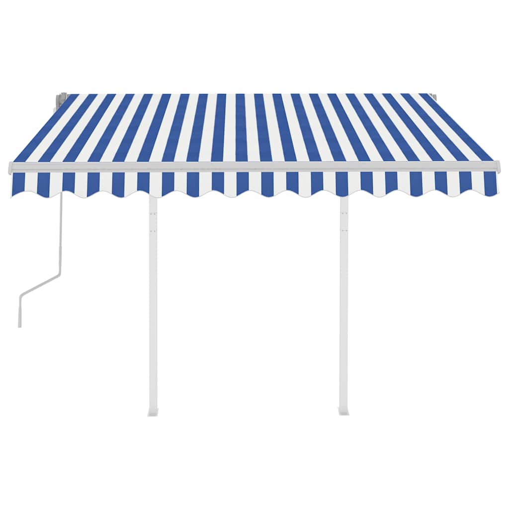 Markise Manuell Einziehbar mit Pfosten 3x2,5 m Creme