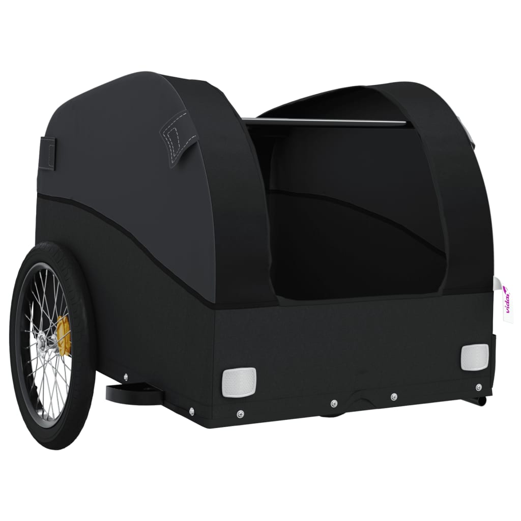 Fahrradanhänger Schwarz und Orange 30 kg Eisen