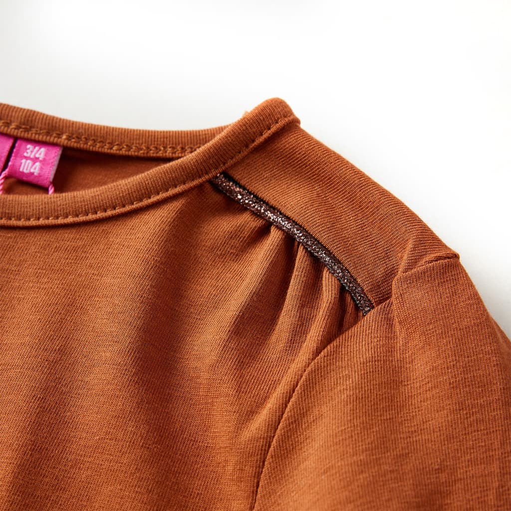 Kinder-Langarmshirt Cognac 128