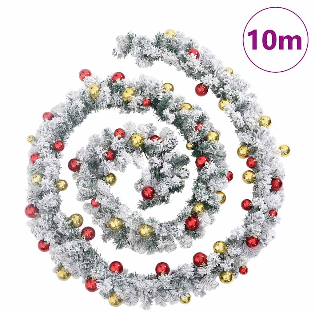Weihnachtsgirlande mit Schnee Grün 5 m PVC