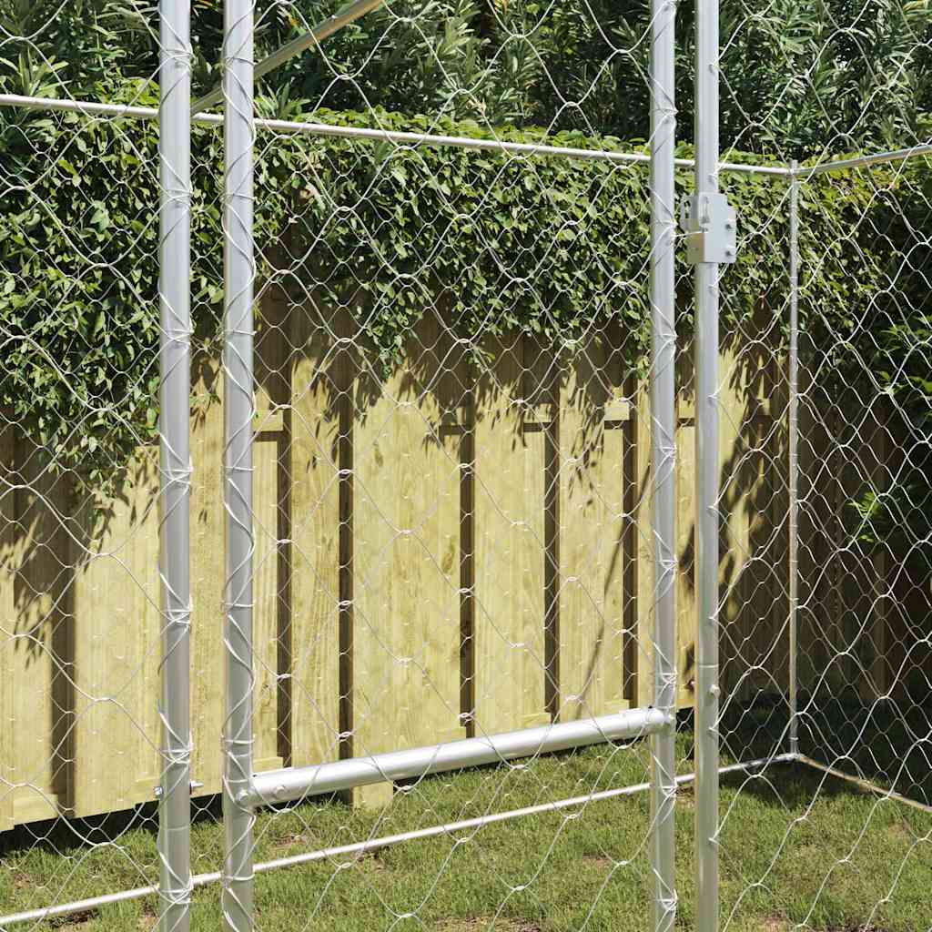 Hundezwinger mit Tür Grau 2x2x1,5 m Verzinkter Stahl