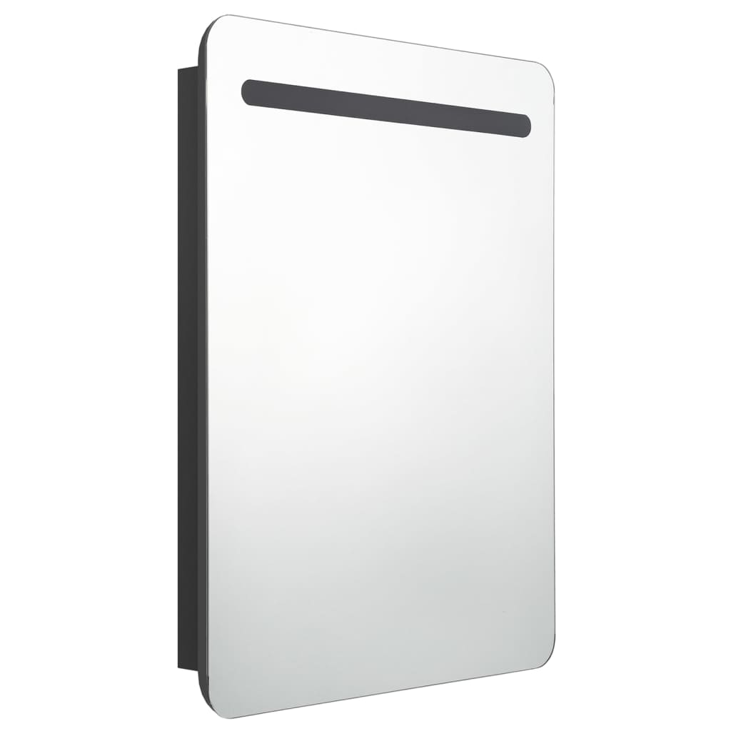 LED-Bad-Spiegelschrank Glänzendes Grau 60x11x80 cm