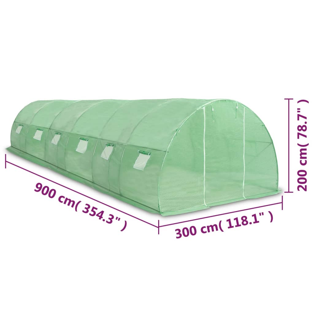 Gewächshaus 4,5 m² 300x150x200 cm