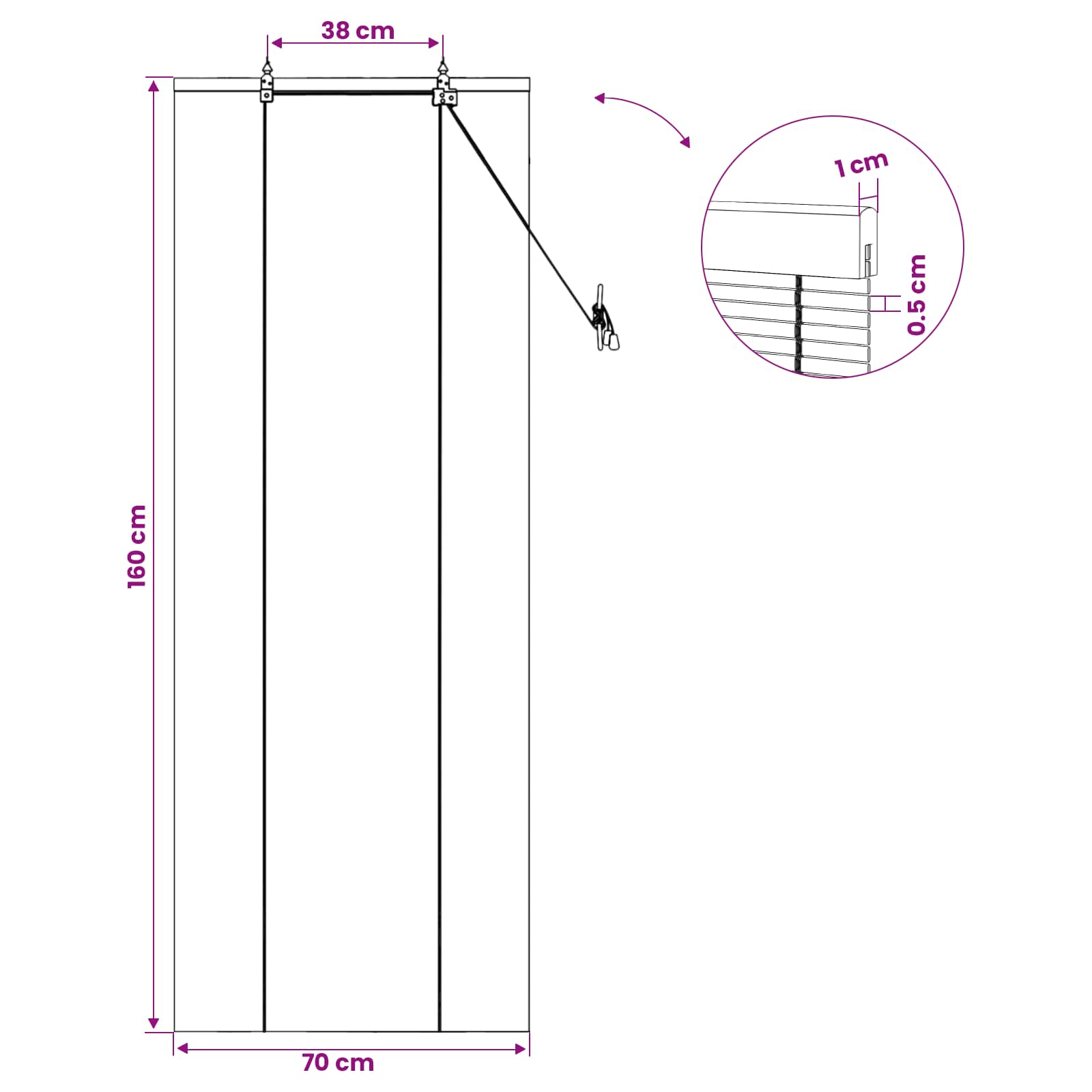Rollo Braun 60 x 160 cm Bambus