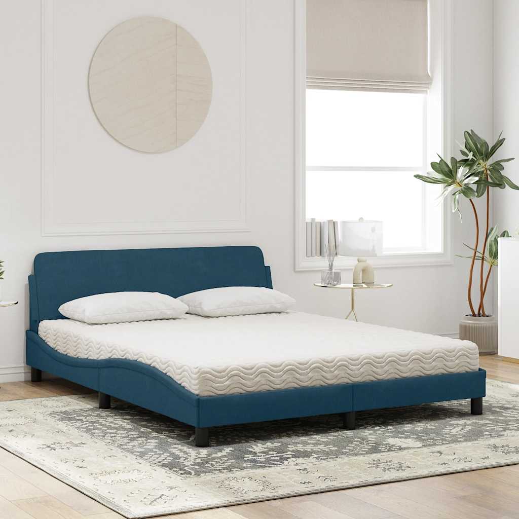 Bett mit Matratze "Dover" Hellgrau 80x200 cm Samt