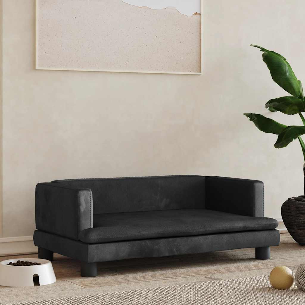 Hundebett Blau 80x45x30 cm Samt