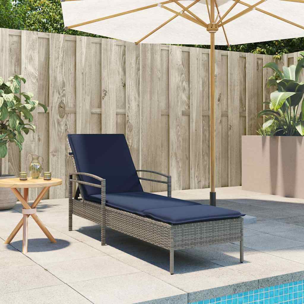 3-fach verstellbare Sonnenliege Poly-Rattan Braun