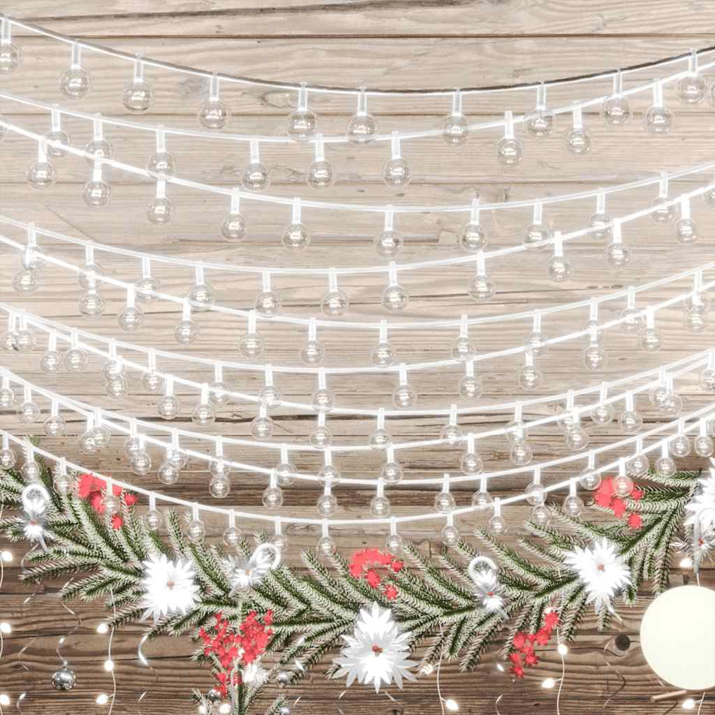 Lichterkette Kugeln 20 m 200 LED Warmweiß 8 Funktionen