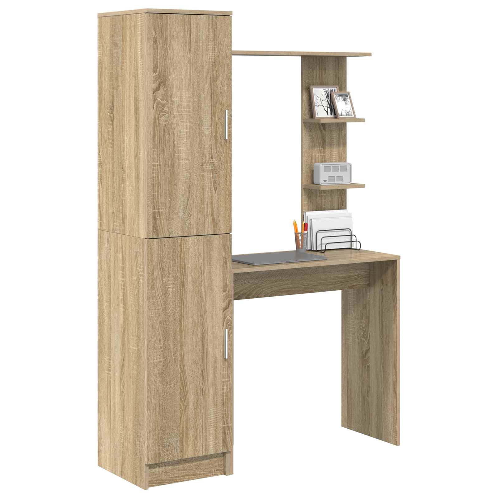 Schreibtisch 2 pcs Schwarz Eichen-Optik