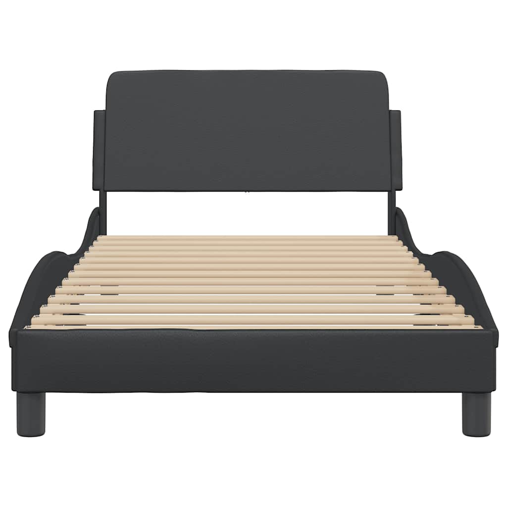 Bettgestell "Dover" Schwarz 100x190 cm Kunstleder