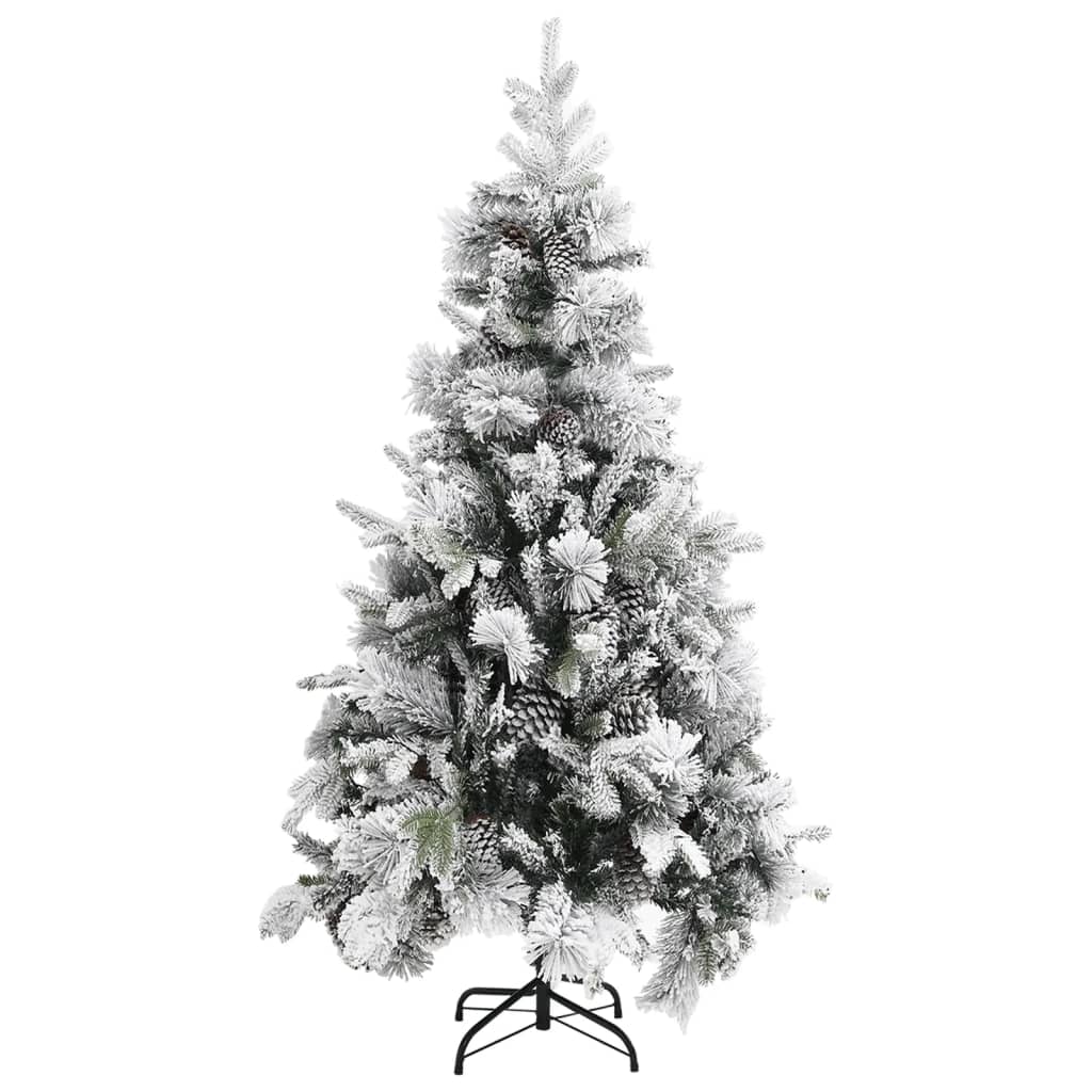 Weihnachtsbaum mit Zapfen Beschneit 150 cm PVC & PE