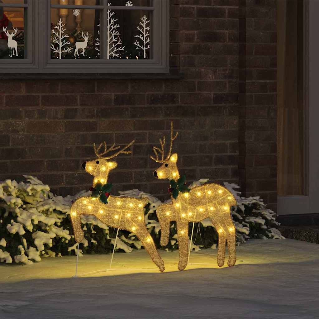 LED Rentiere 4 pcs Gold Stoff