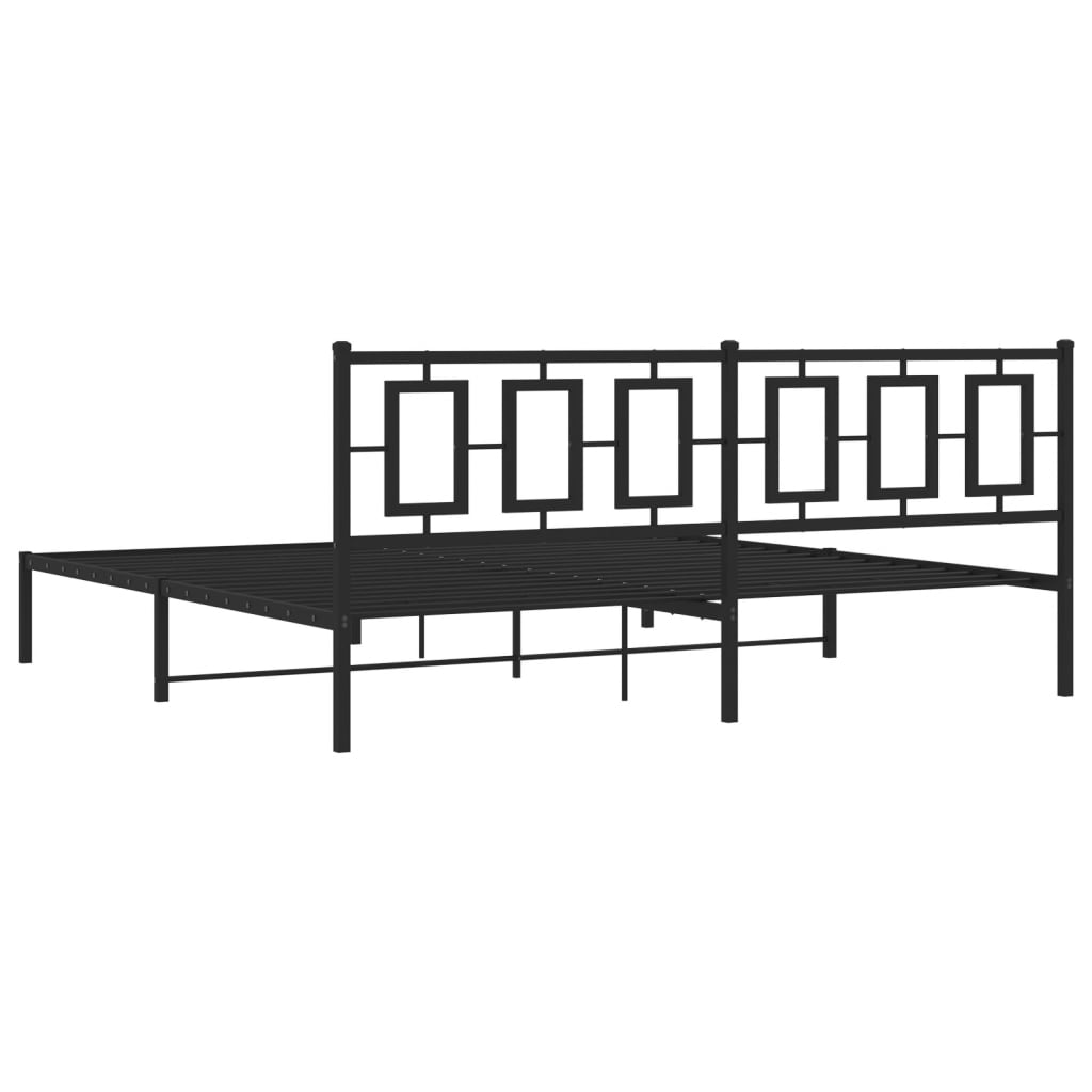 Bettgestell mit Kopf- und Fußteil Metall Weiß 180x200 cm