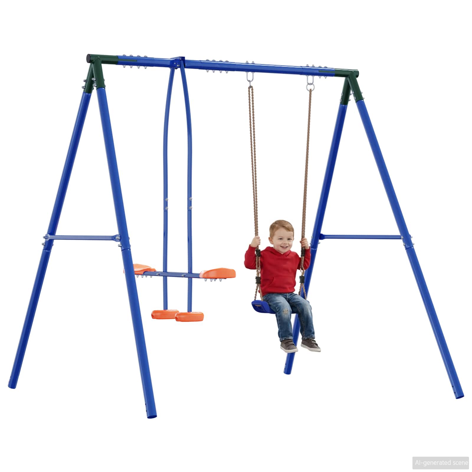 Outdoor Schaukelrahmen mit Gleiter für bis zu 3 Kinder