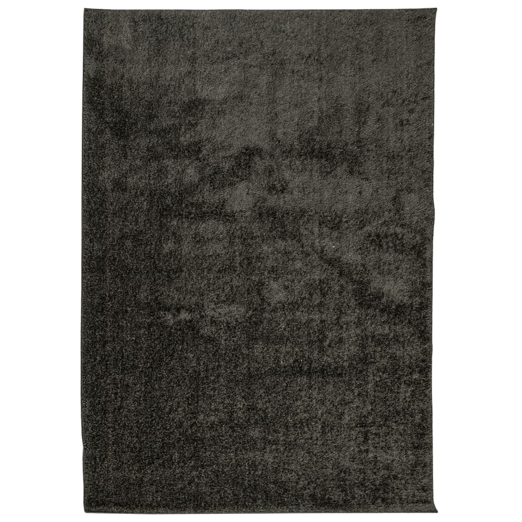 Teppich ISTAN Hochflor Glänzend Anthrazit 100x200 cm