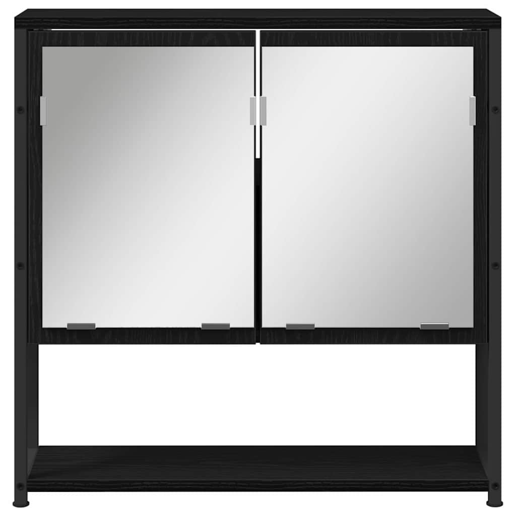 2-tlg. Badmöbel-Set Schwarz Holzwerkstoff