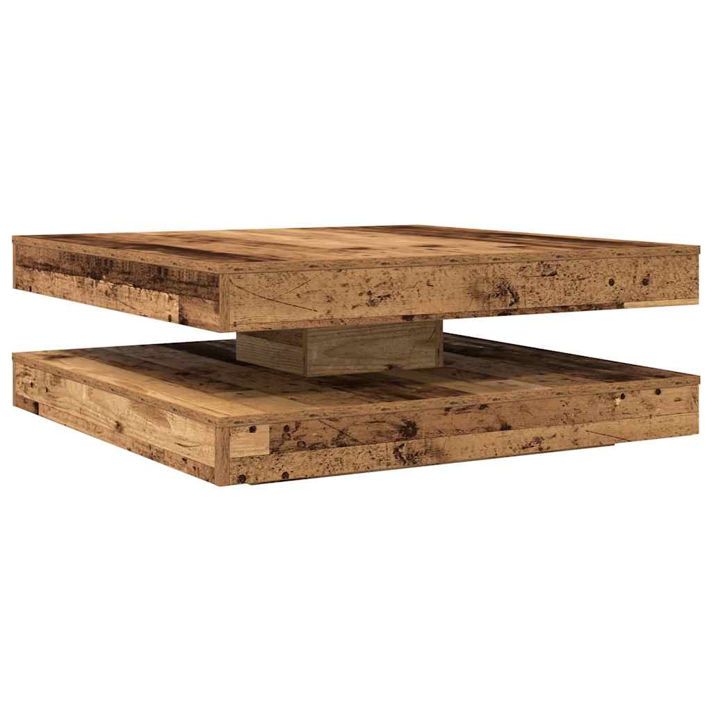Couchtisch 360-Grad Drehbar Weiß 90x90x34,5 cm